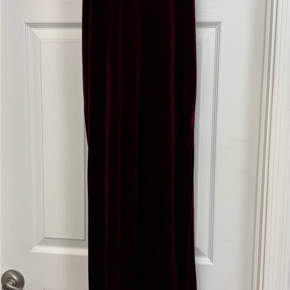 Elegant Burgundy Velvet Dress